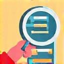 An adult hand holding a magnifying glass over a tablet displaying a forum list, symbolizing exploration and discovery.