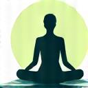 Calm person meditating in a peaceful setting, symbolizing stress management.