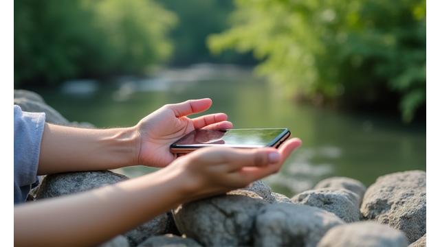 Person putting away a smartphone, symbolizing a digital detox.