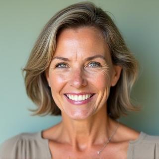 Professional headshot of Elara Vance, a warm, experienced female wellness coach.