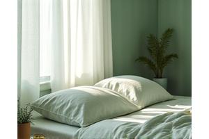 A serene depiction of quality sleep, showcasing a person in a peaceful sleep, surrounded by gentle, calming light and subtle organic shapes representing restoration and deep rest. Emphasizes tranquility and rejuvenation.