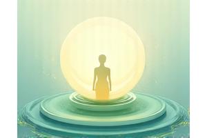 An infographic representing stress management, showing a calm, clear mind amidst swirling, abstract stress symbols. The colors are soothing greens and blues, with a professional, balanced feel.