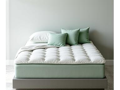 A comfortable, supportive mattress on a bed, with soft, inviting bedding, suggesting quality rest.